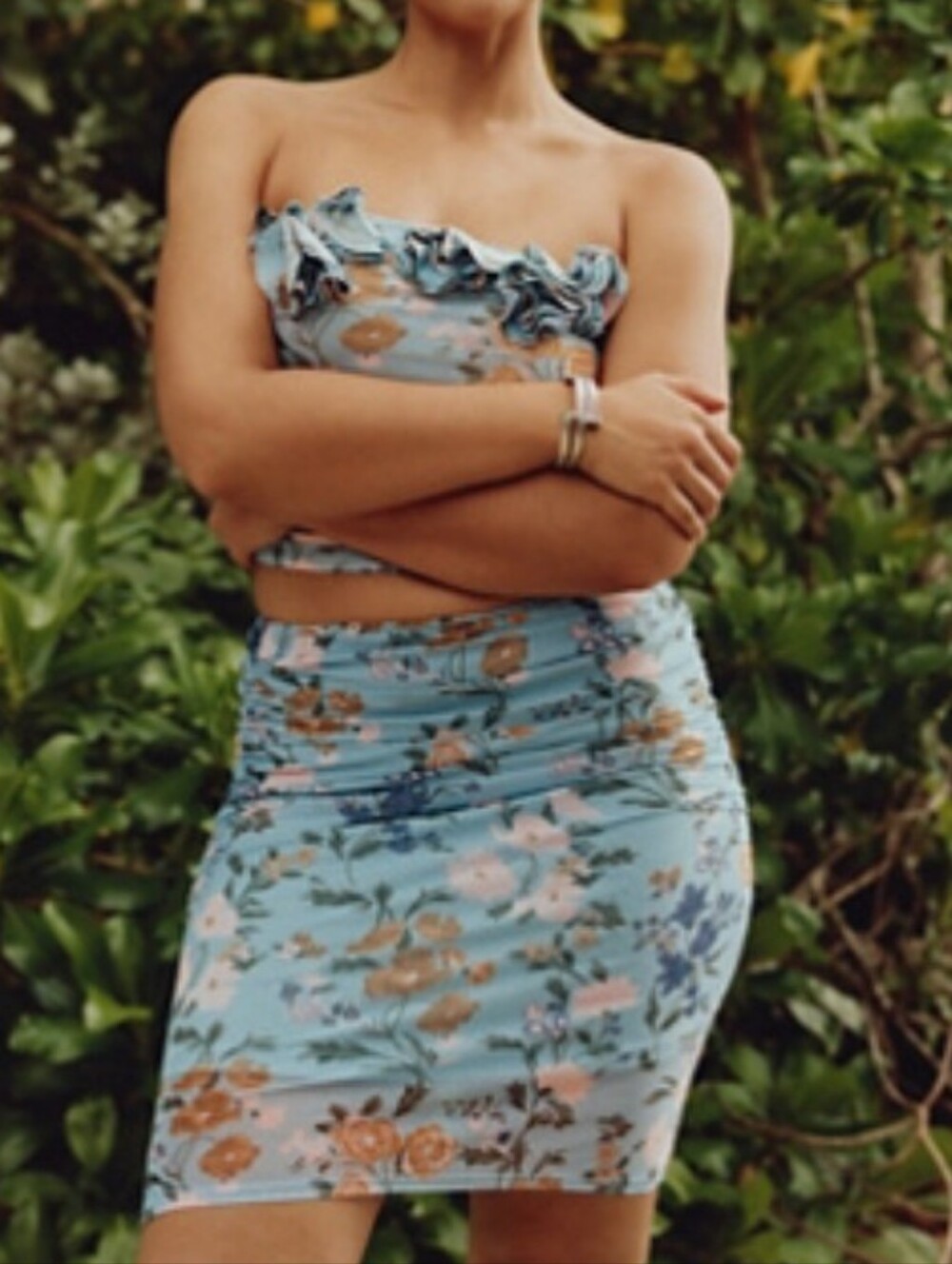 NWT Maeve Printed Mesh Knee-Length Skirt